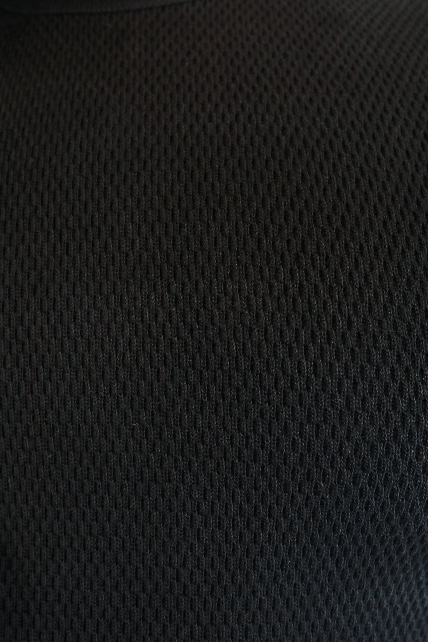 1700 Cotton Knit Crew Neck Long Sleeved Thermal Sweater - Black