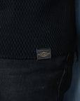 1700 Cotton Knit Crew Neck Long Sleeved Thermal Sweater - Black