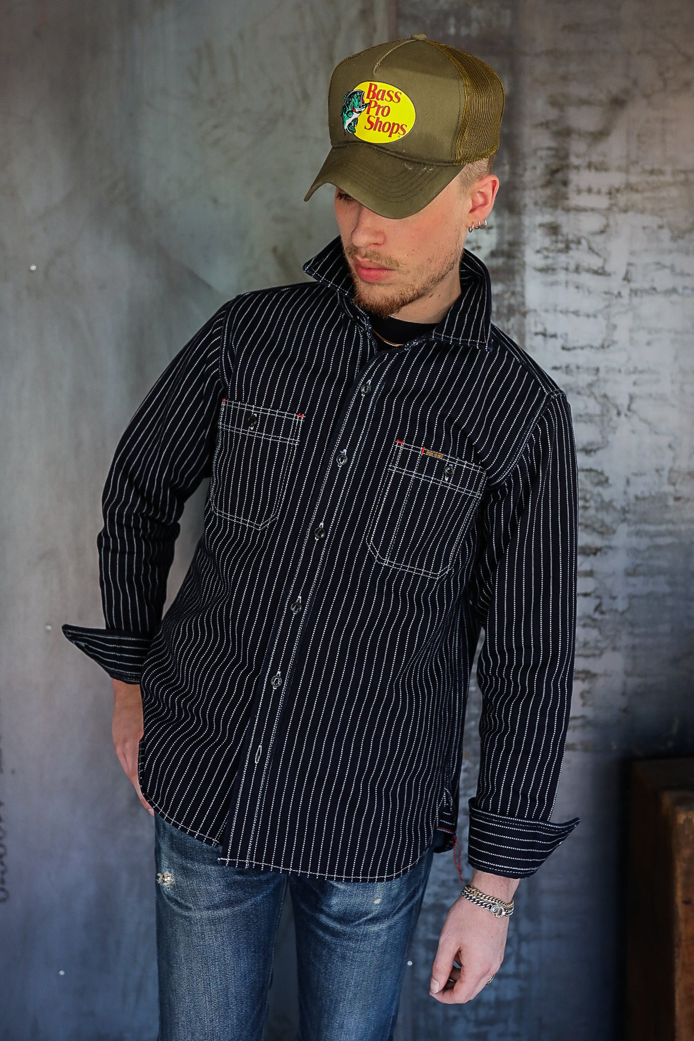12oz Wabash Work Shirt - Indigo With Black Buttons IHSH-266-IND 