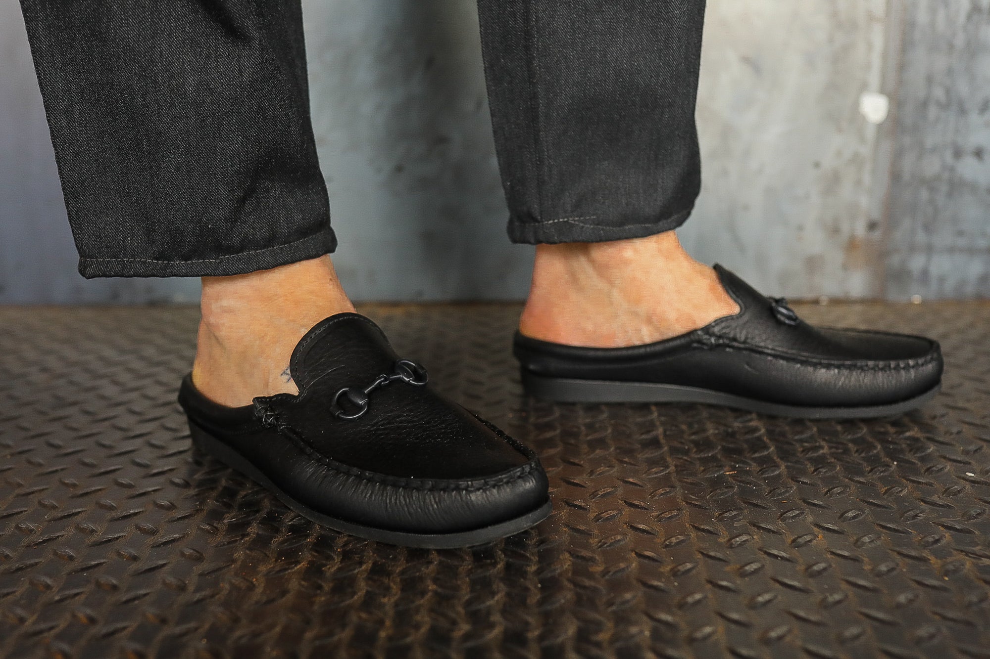 Easy Bit Moc Loafer in Black Grizzly