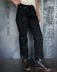 CLINT SLIM STRAIGHT FIT - MEDIUM RISE BLACK GUNPOWDER 14OZ DENIM