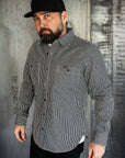 12oz Hickory Stripe Work Shirt - Indigo IHSH-274-IND