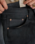 CLINT SLIM STRAIGHT FIT - MEDIUM RISE BLACK GUNPOWDER 14OZ DENIM