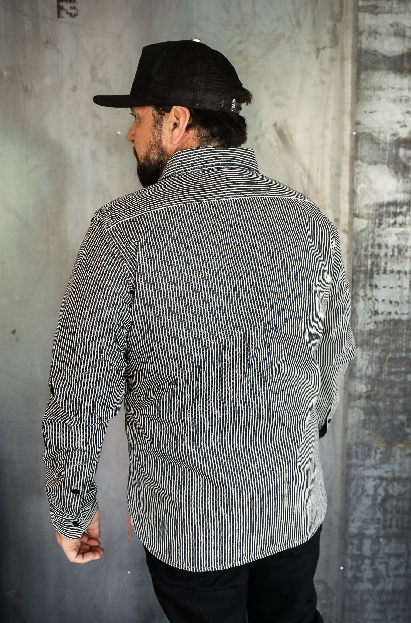 12oz Hickory Stripe Work Shirt - Indigo IHSH-274-IND