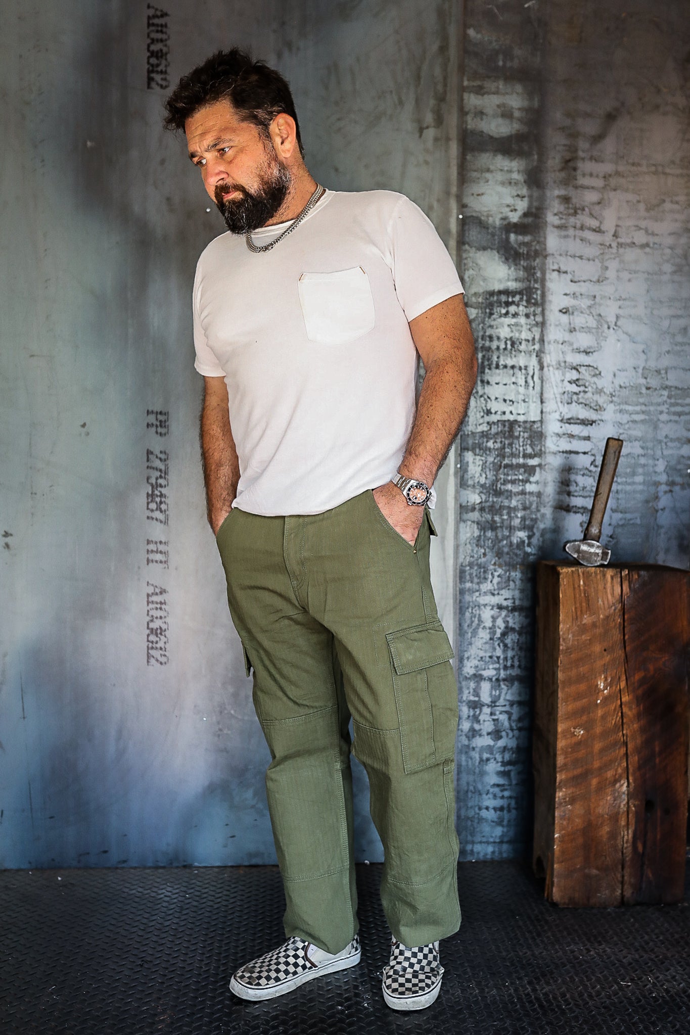 11oz Herringbone Cargo - Olive Drab Green IH-733-ODG