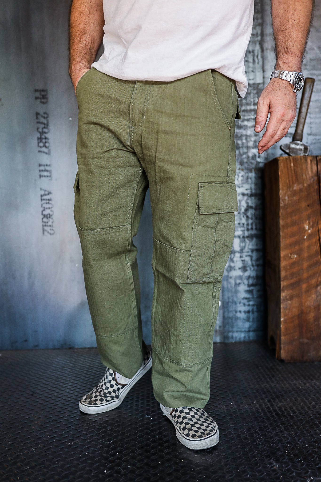 11oz Herringbone Cargo - Olive Drab Green IH-733-ODG