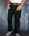 14oz Selvedge Denim Straight Cut Jeans 634S - Black/Black IH-634S-142bb