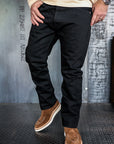 14oz Selvedge Denim 555 Slim Cut Jeans - Black/Black IH-555S-142bb