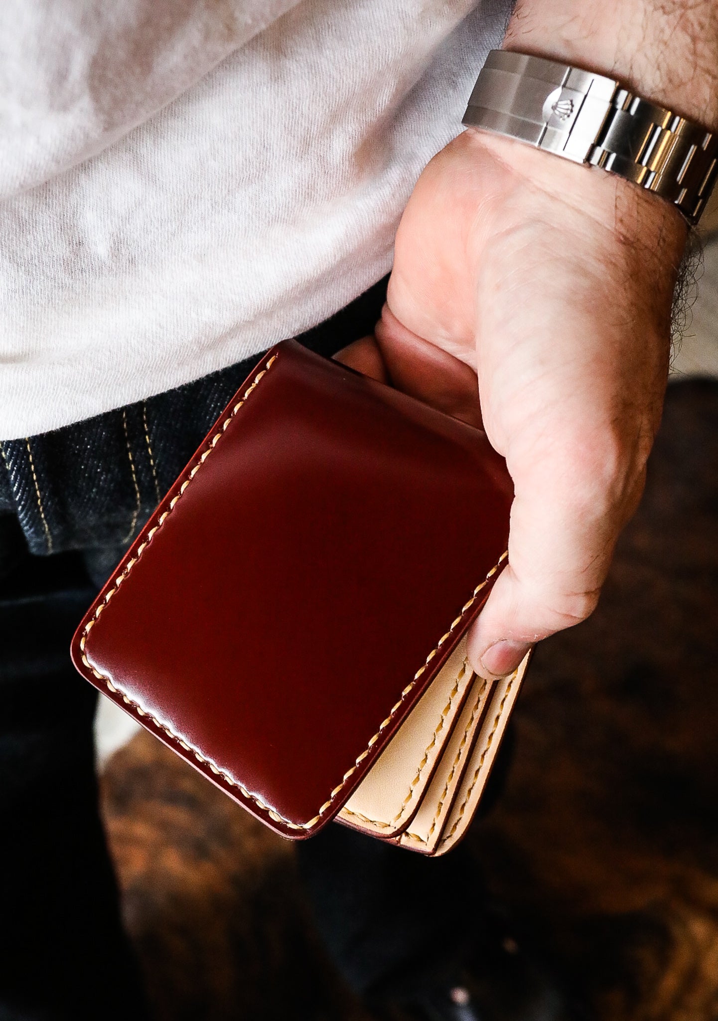 Cordovan Leather Slim Wallet