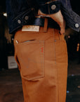 17oz Duck Medium/High Rise Tapered Cut Jeans - Brown IH-888D