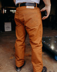 17oz Duck Medium/High Rise Tapered Cut Jeans - Brown IH-888D