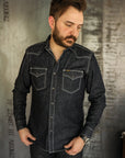 10oz Selvedge Denim Western Shirt - Indigo IHSH-320-IND