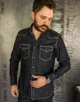 10oz Selvedge Denim Western Shirt - Indigo IHSH-320-IND