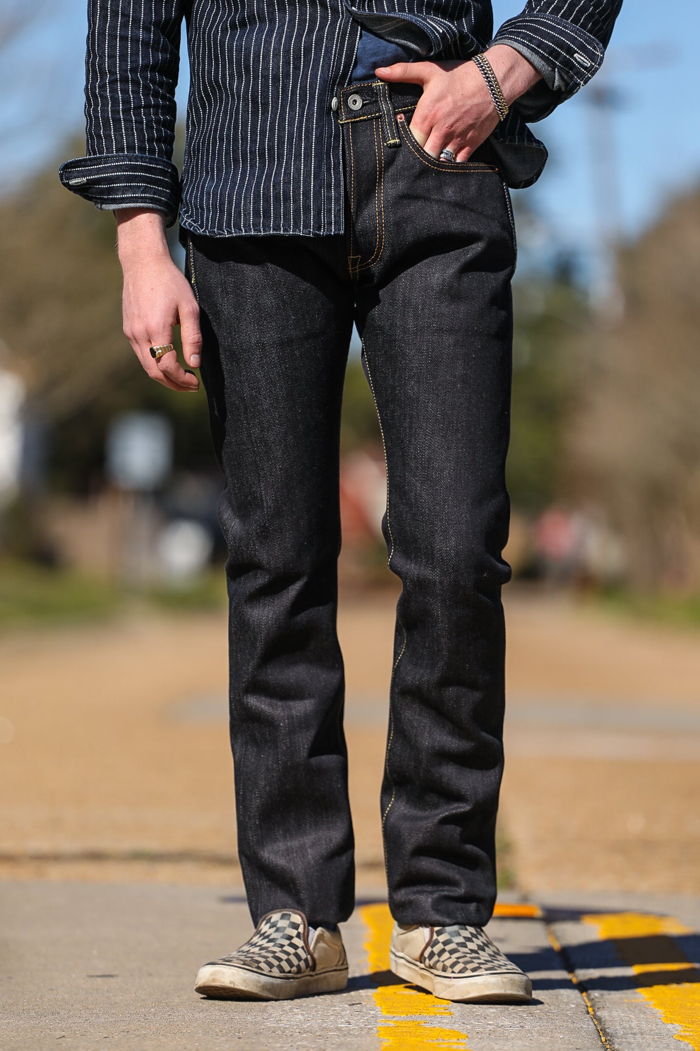 25oz Selvedge Denim Super Slim Jeans - Indigo 555-XHS