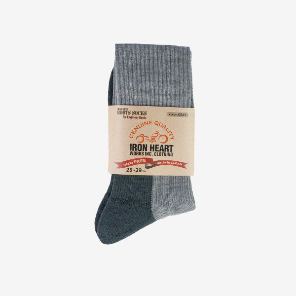 Iron Heart Work Boot Socks - Grey/Charcoal