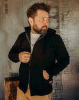 14oz Ultra Heavyweight Loopwheel Cotton Zip Up Hoodie - Black IHSW-10-BLK