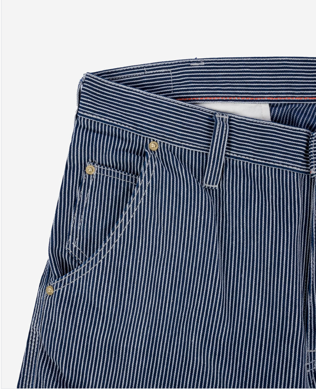 10.5oz Narrow Stripe Hickory Cargo Pants - Indigo IH-739-IND
