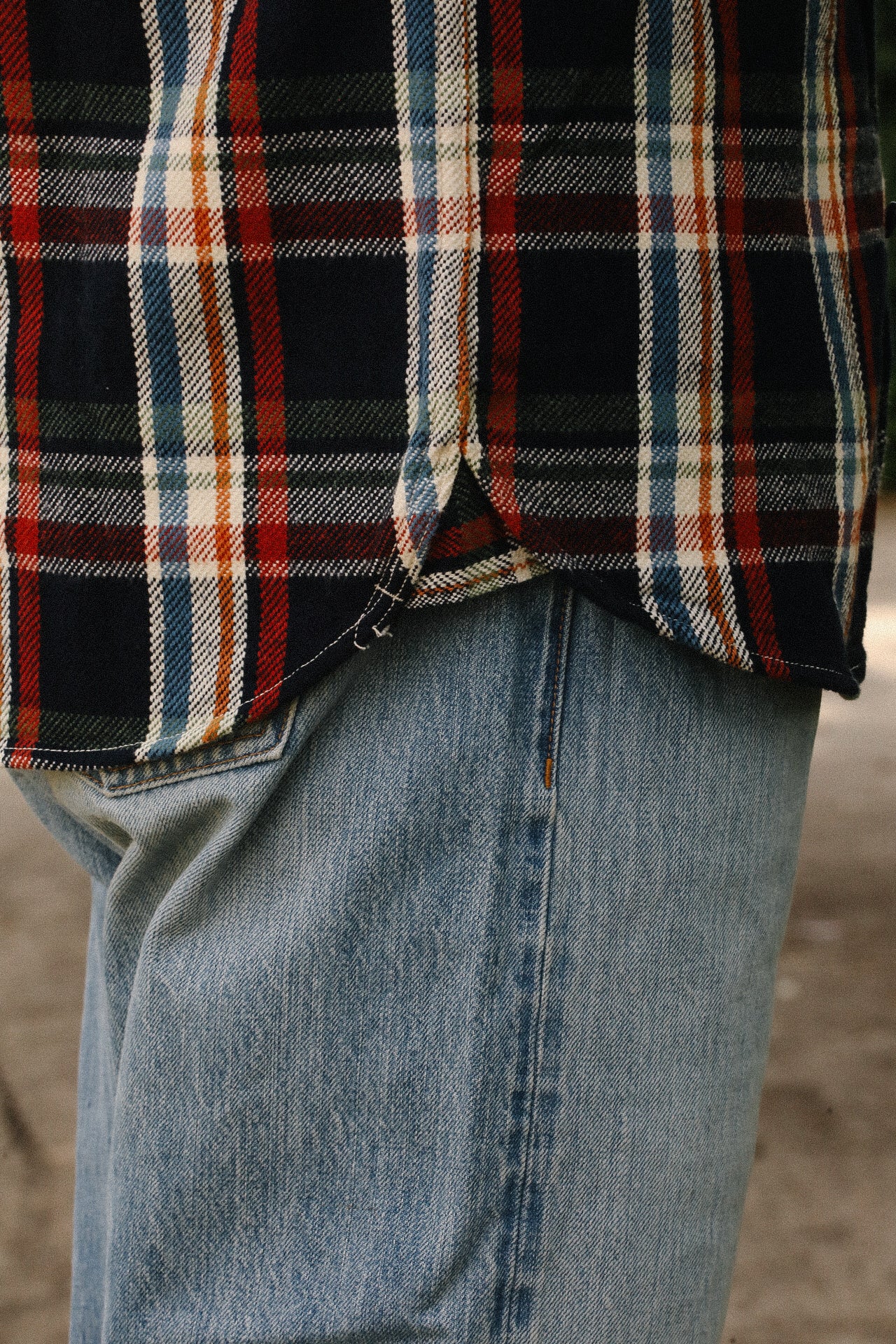 Heavy Flannel Shirt- Navy and Blue (502553)