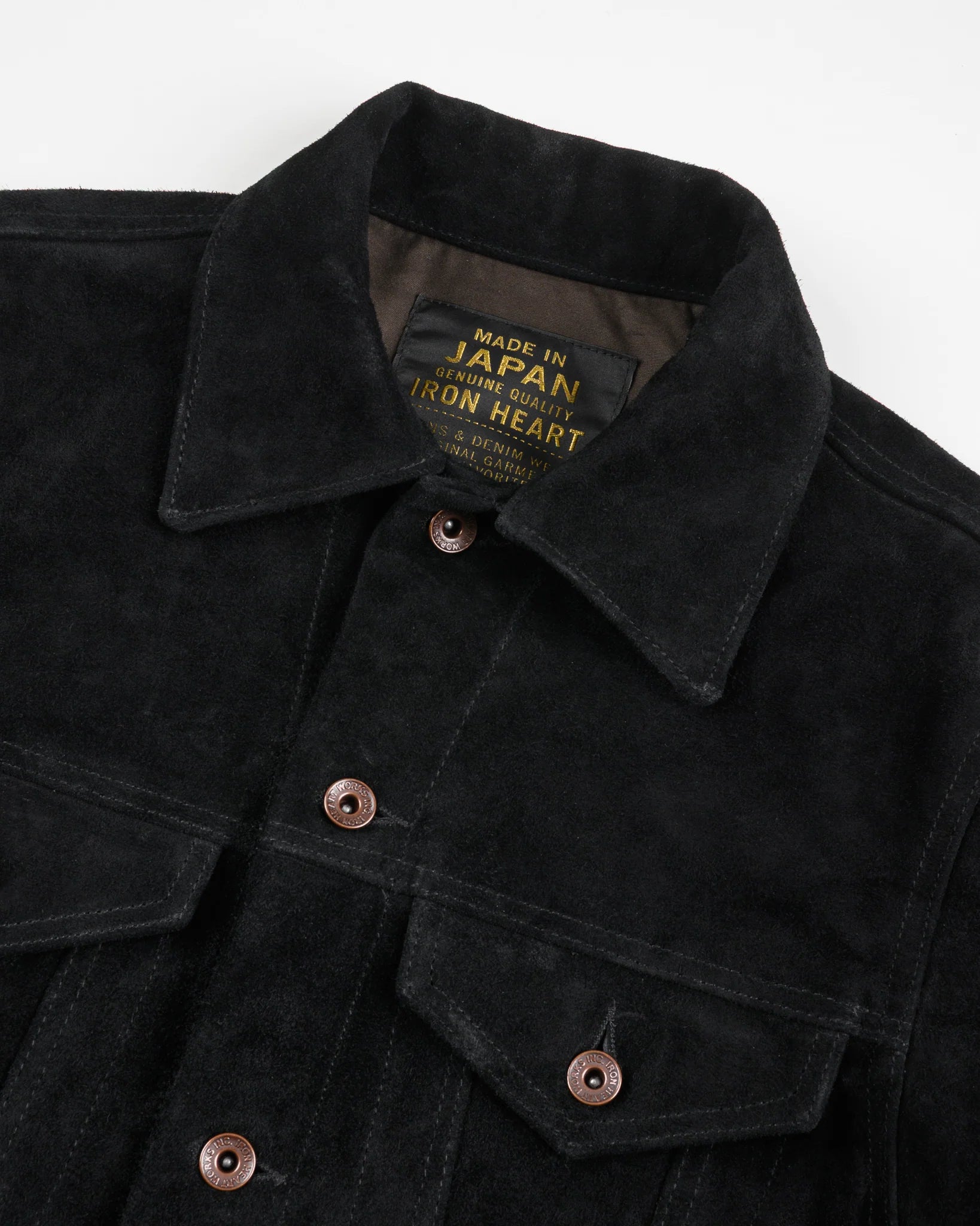 IHJ-49-BLK Iron Heart Split Steer Modified Type III Jacket - Black