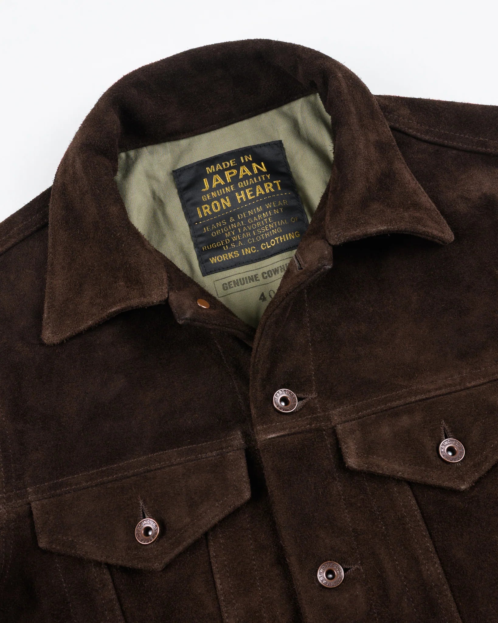 IHJ-49-BRN Iron Heart Split Steer Modified Type III Jacket - Brown