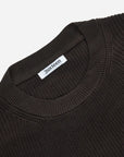 Garment Dyed Knit Long Sleeve Sweater - Brown