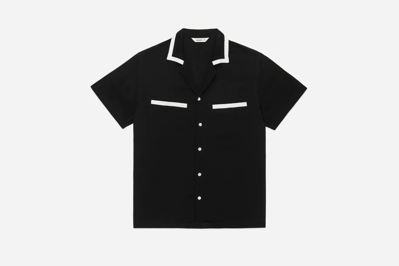 Bowling Shirt - Black Silk