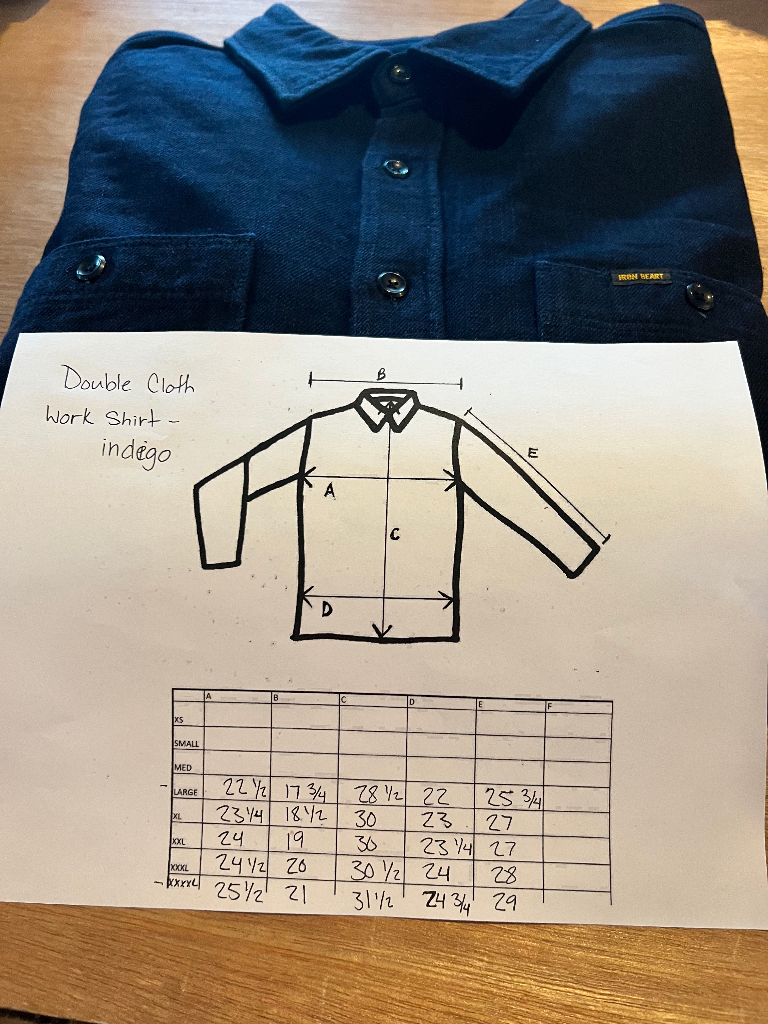 14oz Double Cloth Work Shirt - Indigo