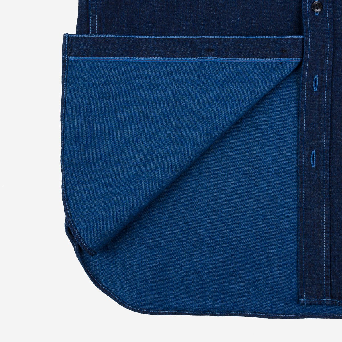 10oz Selvedge Denim Work Shirt - Indigo Overdyed Blue