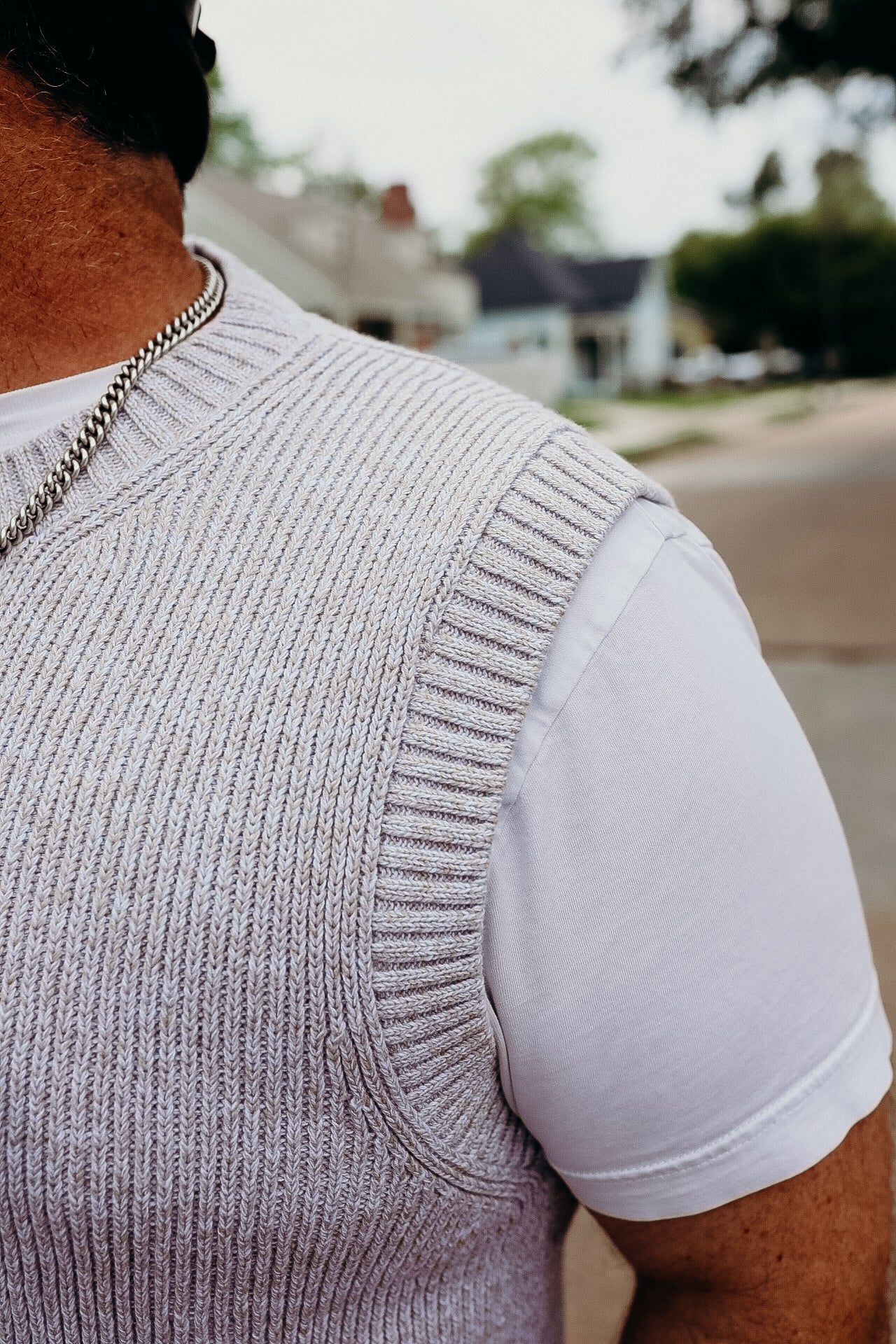 Sweater Vest - Natural Marled Yarn