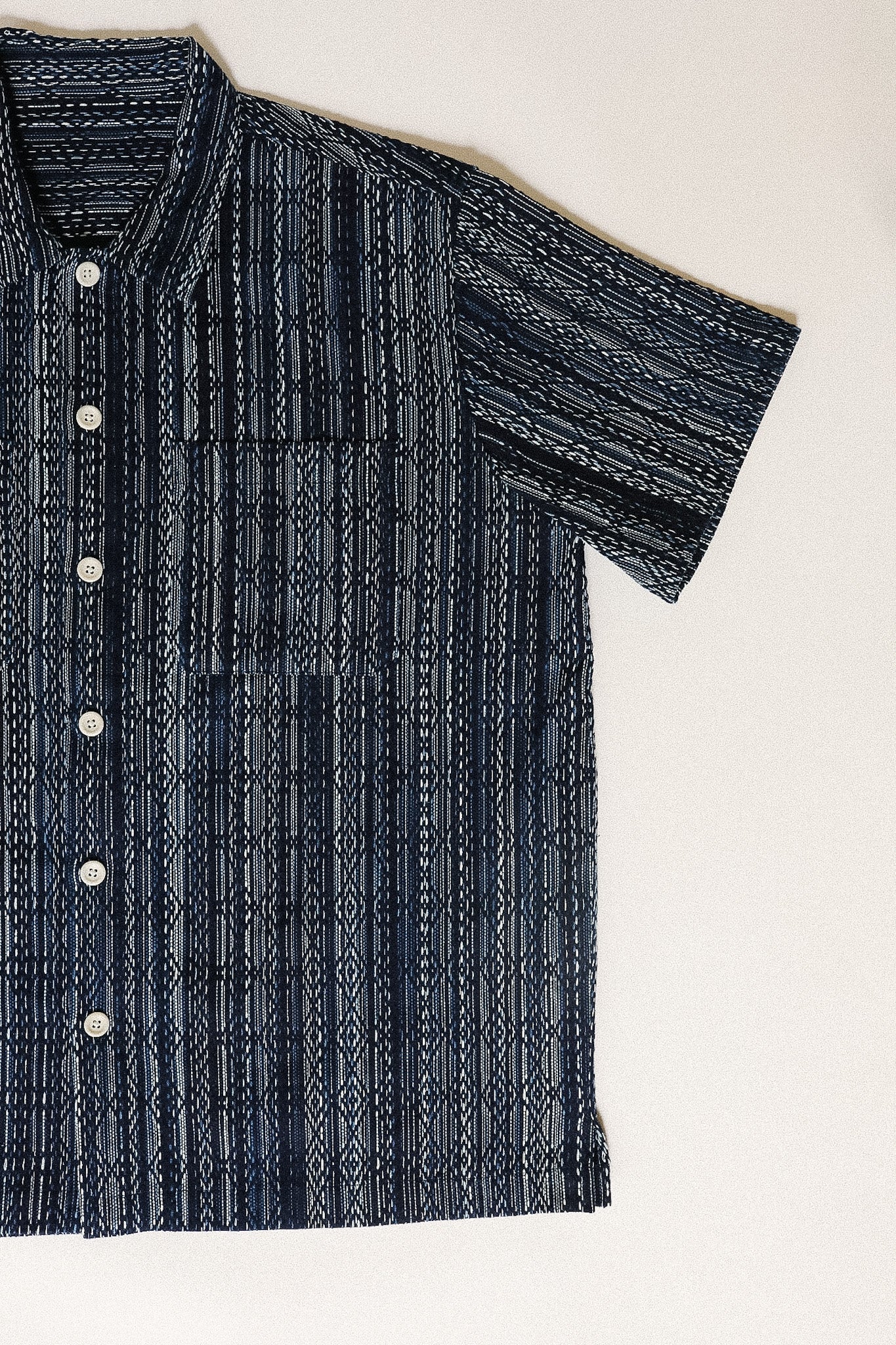 ANM Panama Shirt- Indigo Kasuri Sashiko – Iron Shop Provisions