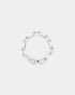 Silver chain bracelet on a white background