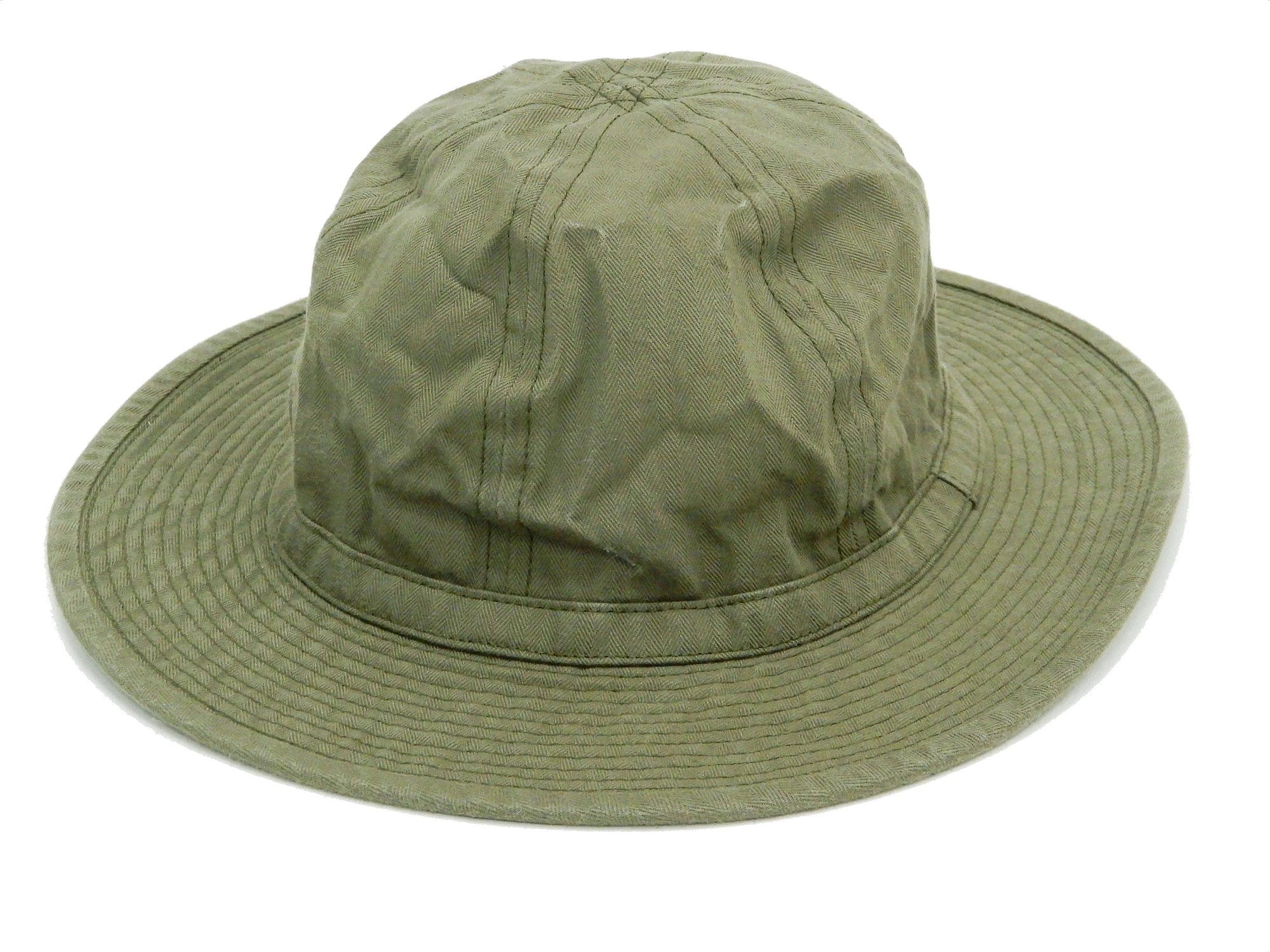 Green bucket hat on a white background