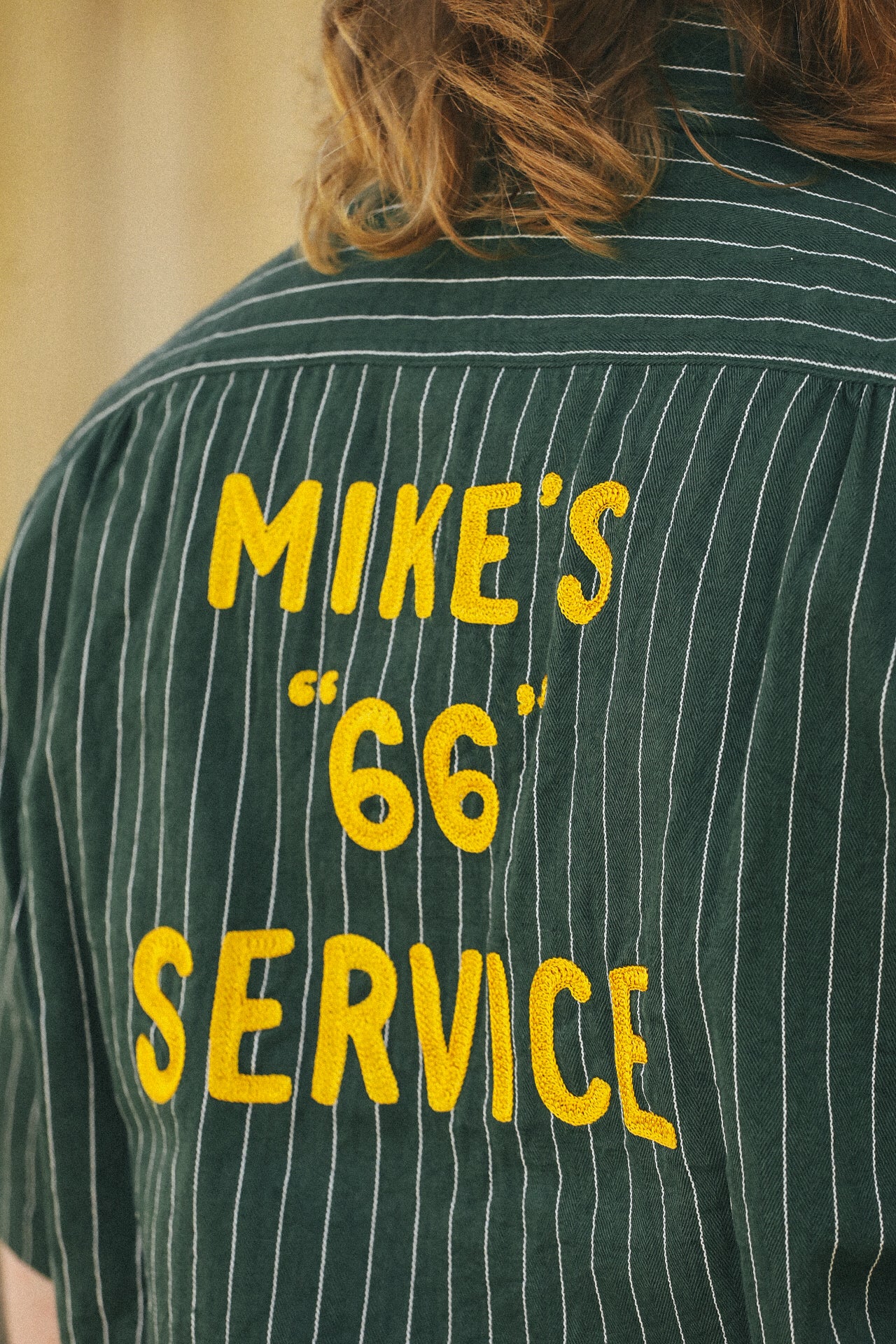 Coke Stripe Embroidered Short Sleeve Work Shirt- Green (SC39528 