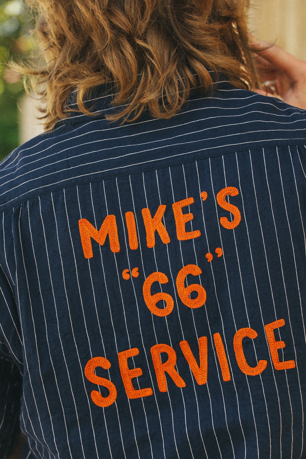 Coke Stripe Embroidered Short Sleeve Work Shirt- Navy (SC39528