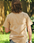Coke Stripe Short Sleeve Work Shirt- Beige (SC38699)