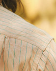 Coke Stripe Short Sleeve Work Shirt- Beige (SC38699)