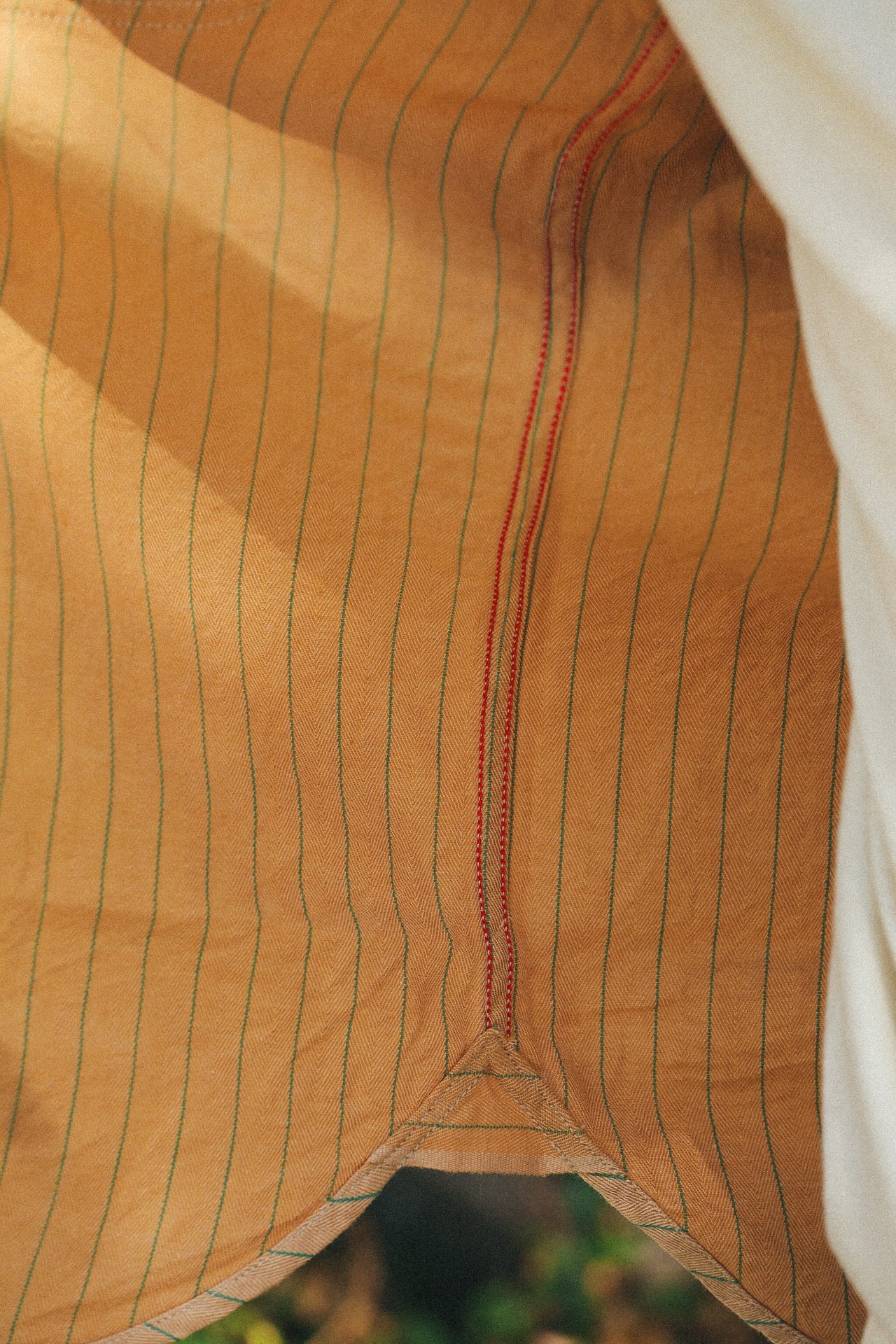Coke Stripe Short Sleeve Work Shirt- Beige (SC38699)