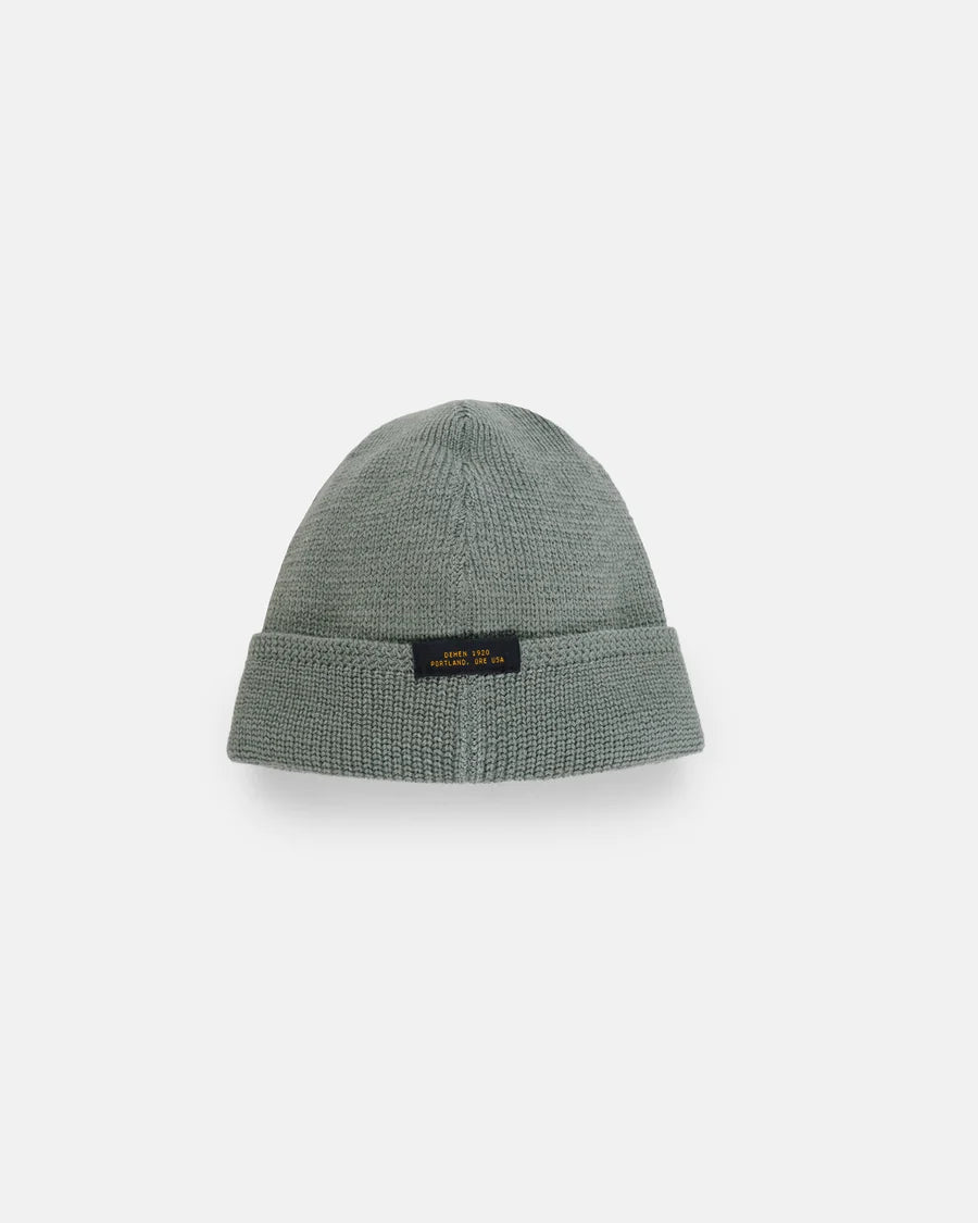 Wool Knit Watch Cap in Sage