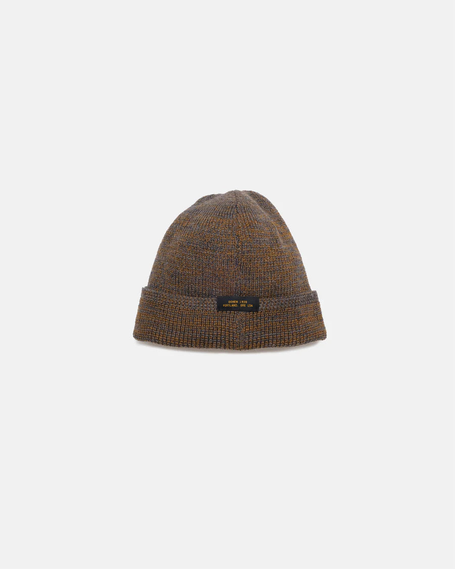 Wool Knit Watch Cap - Charcoal / Goldmine Mix