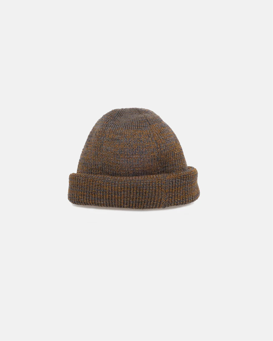 Wool Knit Watch Cap - Charcoal / Goldmine Mix