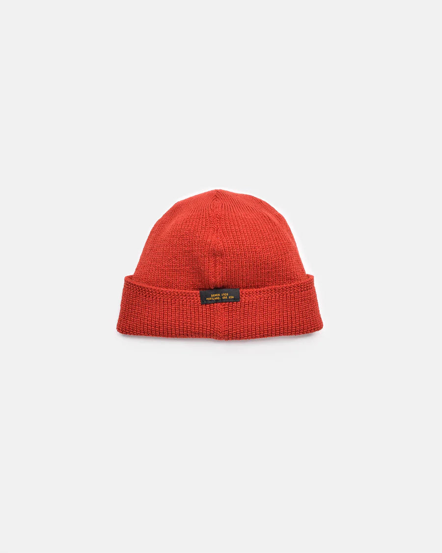 Wool Knit Watch Cap in Forester Red