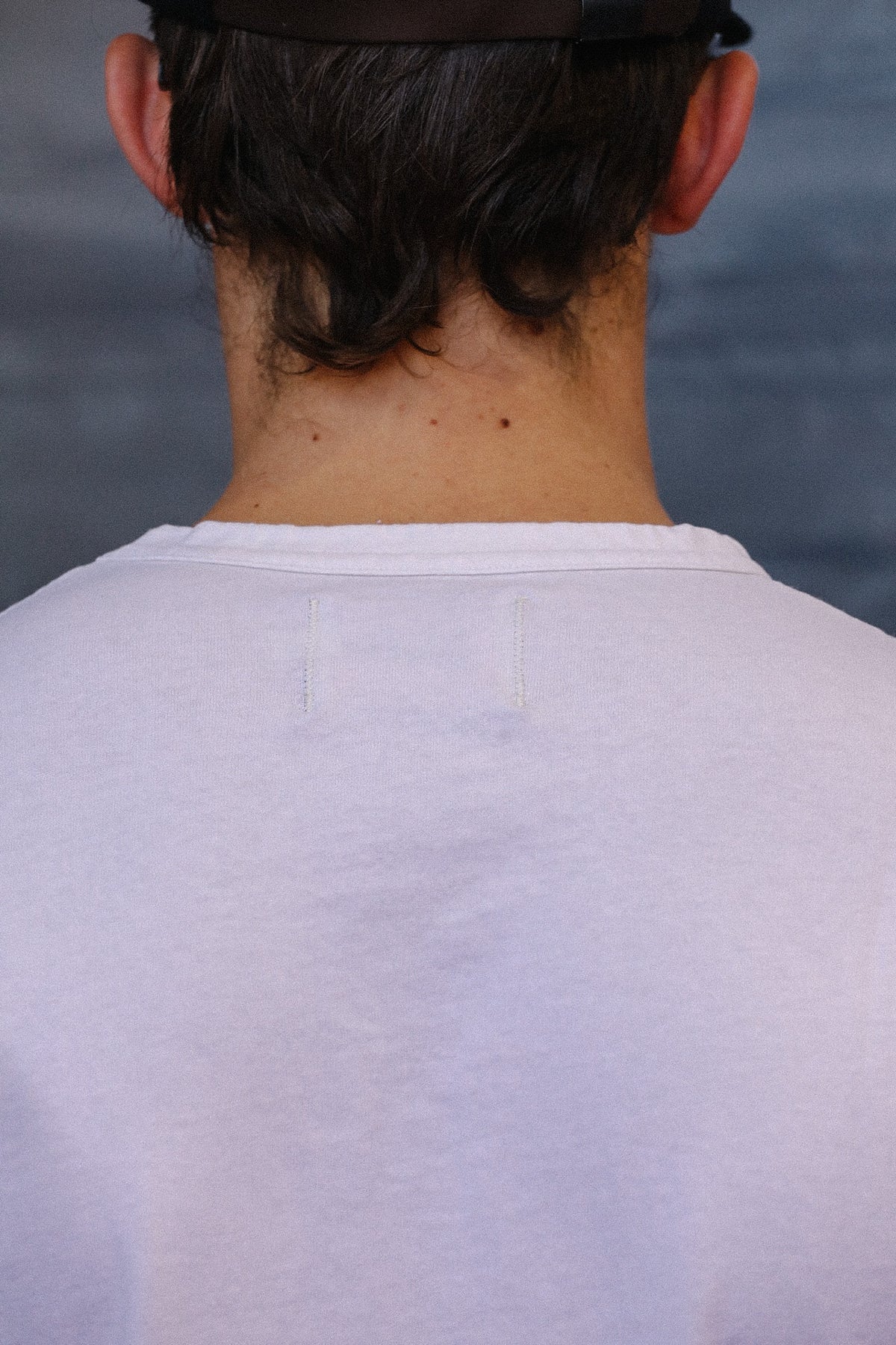 white t-shirt collar detail