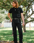 Wilkes Western Cut- 17oz Black Slub