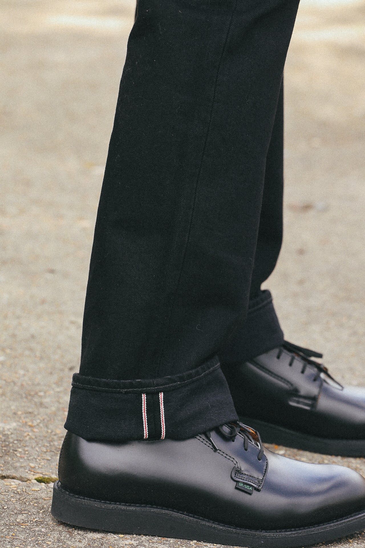 14oz Selvedge Denim Straight Cut Jeans 634S - Black/Black IH-634S