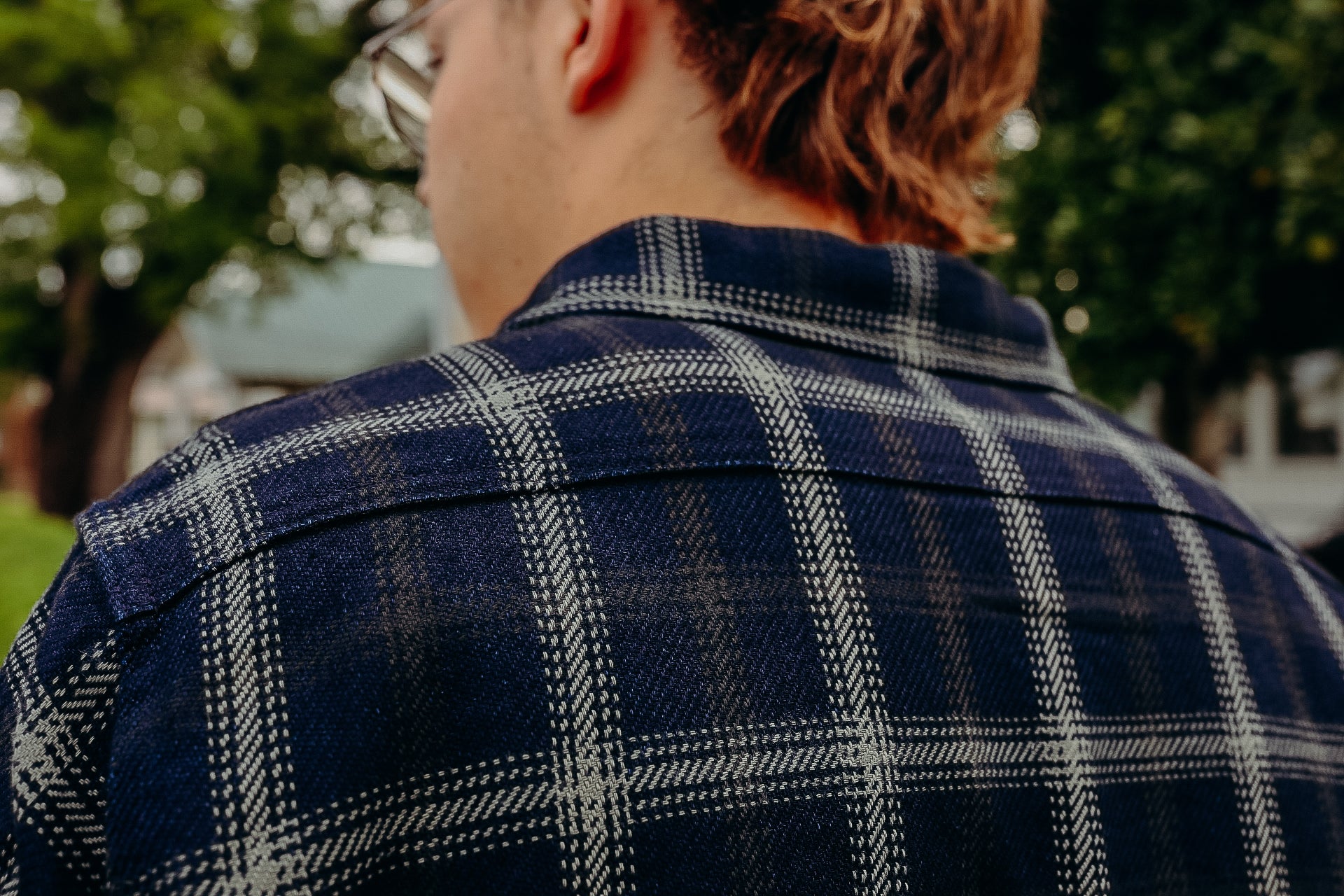 9oz Selvedge Indigo Check Flannel Work Shirt - Black IHSH-412-BLK