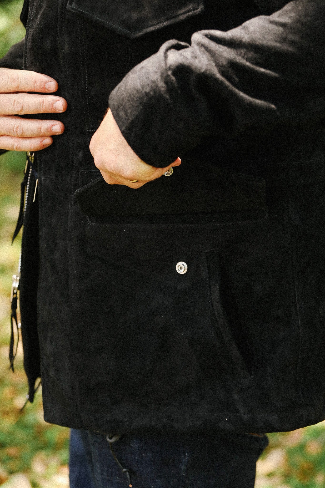 IHJ-156-BLK Iron Heart Horsehide Suede M65 Jacket - Black – Iron