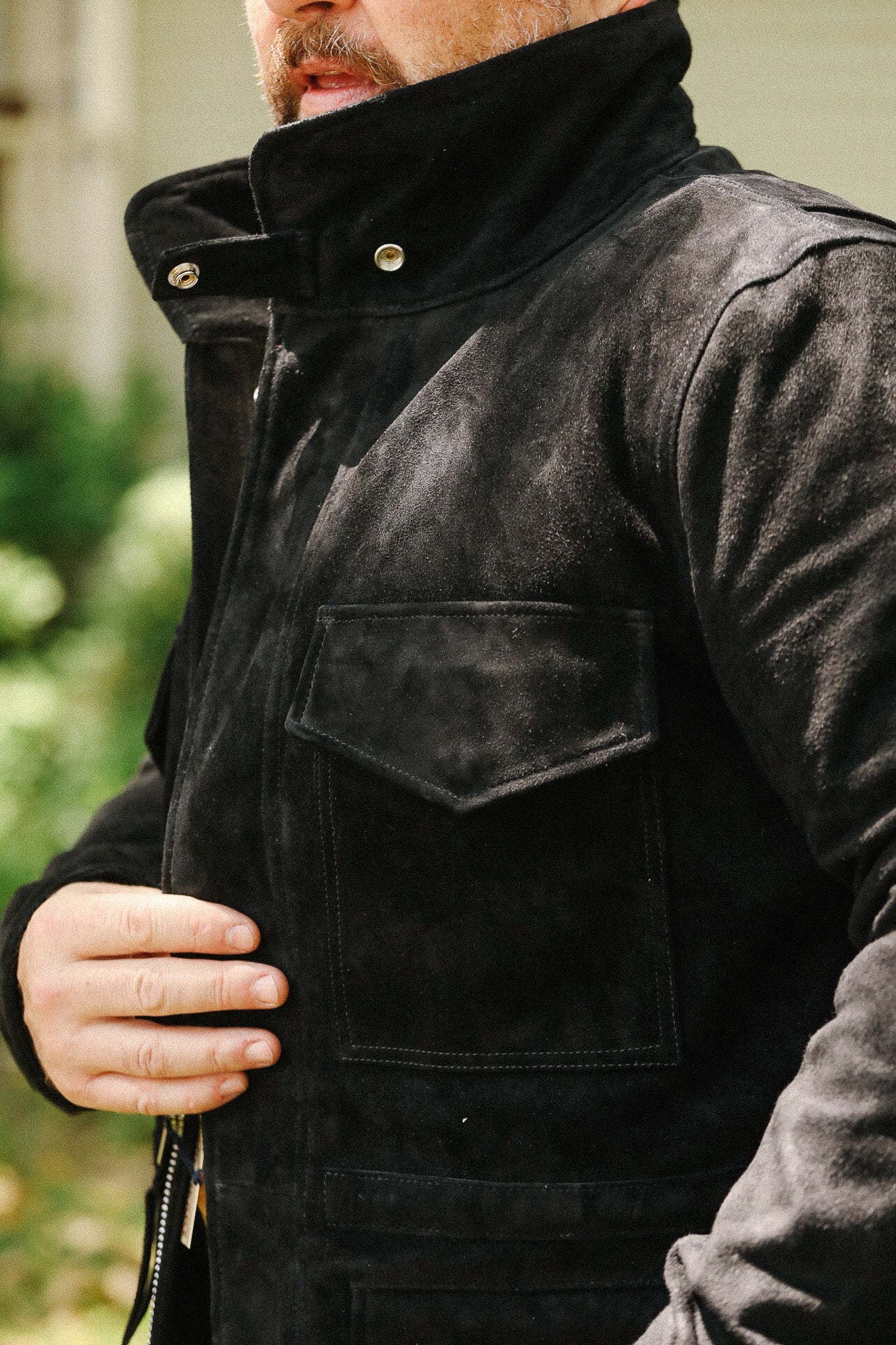 IHJ-156-BLK Iron Heart Horsehide Suede M65 Jacket - Black – Iron