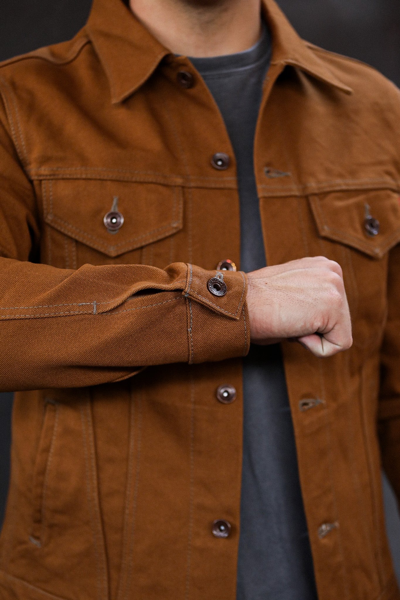 17oz Duck Modified Type III Jacket - Brown IH-2526J – Iron Shop