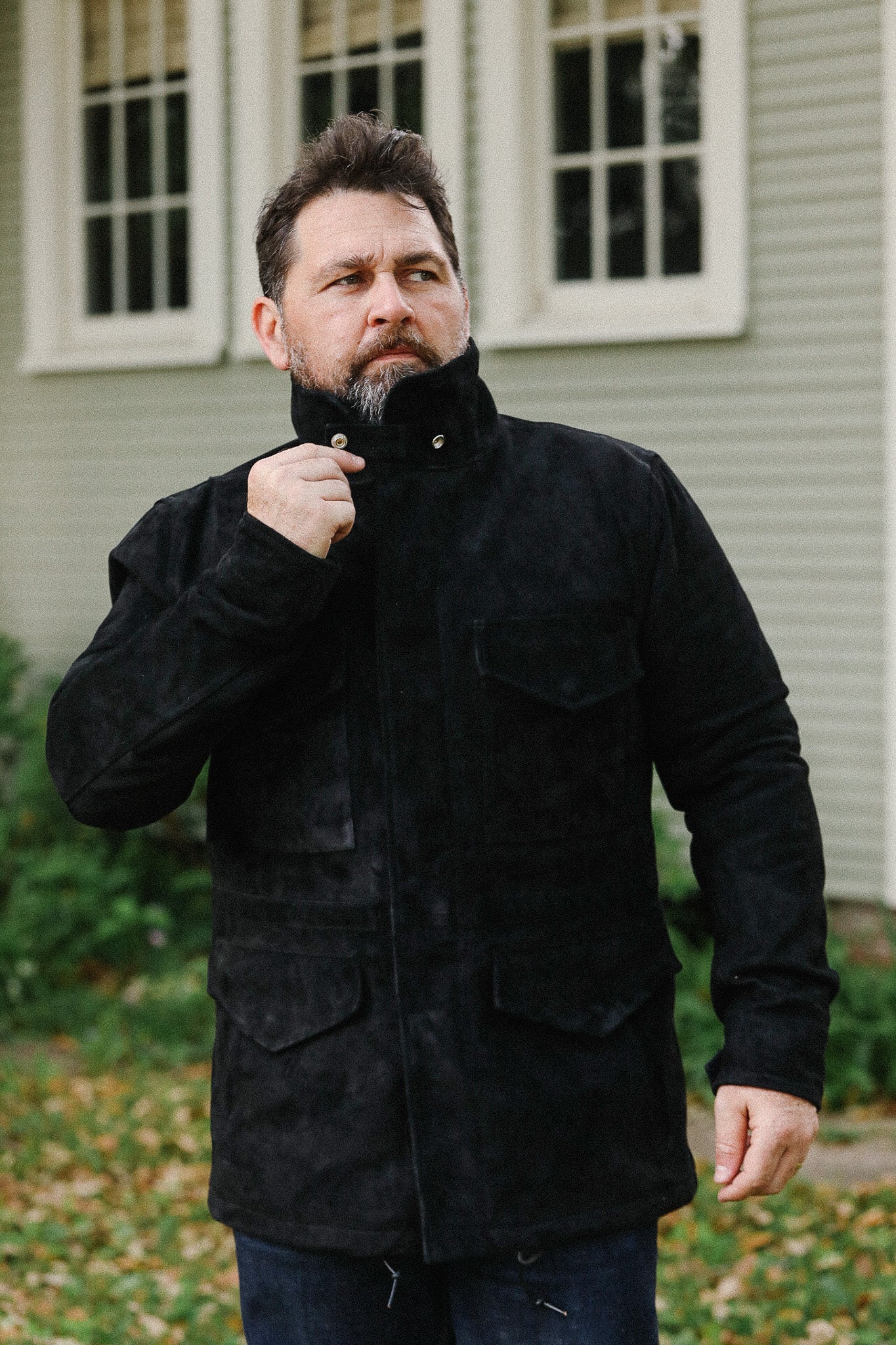IHJ-156-BLK Iron Heart Horsehide Suede M65 Jacket - Black – Iron