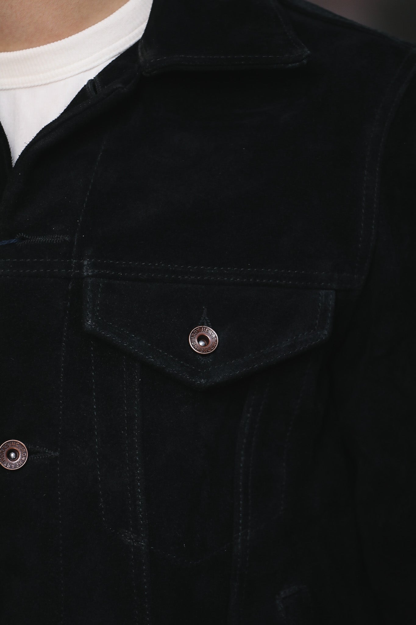 IHJ-49-BLK Iron Heart Split Steer Modified Type III Jacket - Black